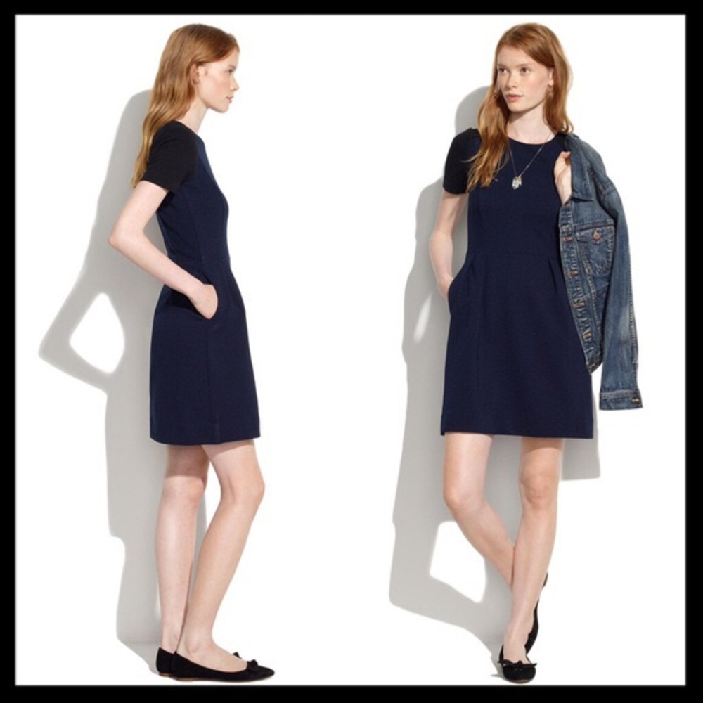 Madewell Navy and Black Gallerist Dress